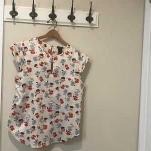 Short sleeve silk blouse